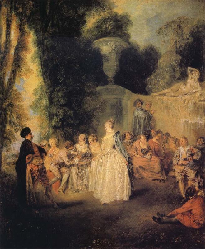 Jean-Antoine Watteau Fetes Venetiennes oil painting image